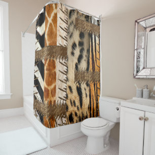 Rideaux De Douche Fourrure africaine d'animal de tribu