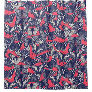 Rideaux De Douche fraise papillon rose