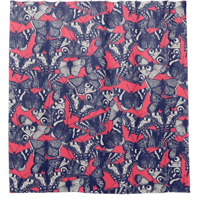 Rideaux De Douche fraise papillon rose (Devant)