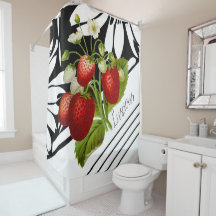 Fraises Luscious sur Graphisme noir et blanc