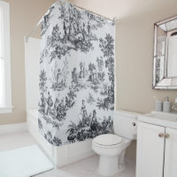 Française toile de jouy noir et blanc élégant