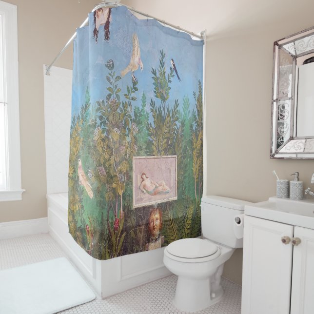 Rideaux De Douche Fresque d'une scène de jardin, Pompéi (En situation)