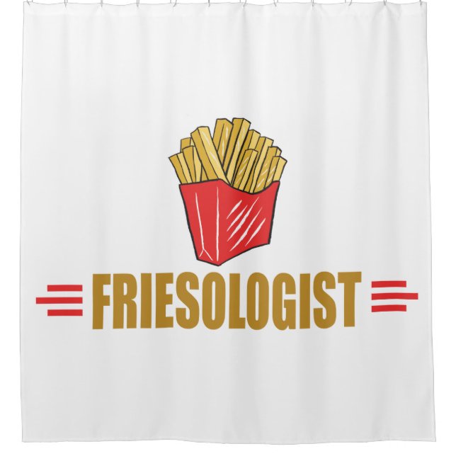 Rideaux De Douche Frites Français Drôles (Devant)