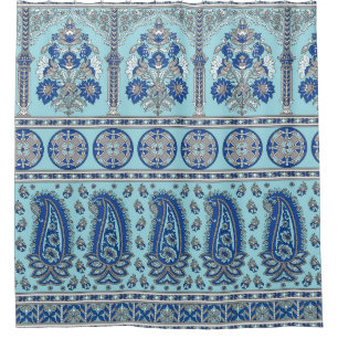 Rideaux De Douche Frontière asiatique de Paisley : Design traditionn