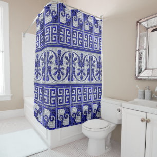 Rideaux De Douche Frontière d'art en mosaïque rompue grecque