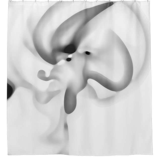 Rideaux De Douche Frozen : gris Abstrait, blanc et noir (Devant)