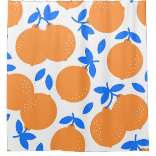 Rideaux De Douche Fruit orange : Motif exquis bleu-bracelet.