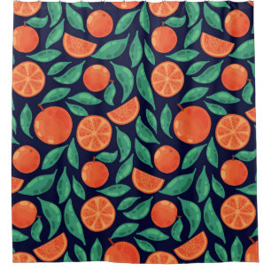 Rideaux De Douche Fruit orange : Vintage coloré sans fil