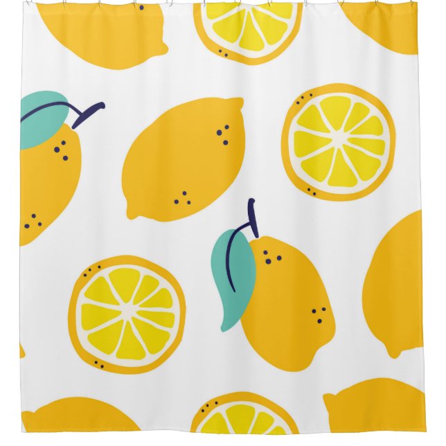 Rideaux De Douche Fruits citrons sans couture motif (Devant)