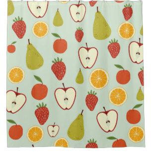 Rideaux De Douche Fruits frais dans un motif extensible sans couture
