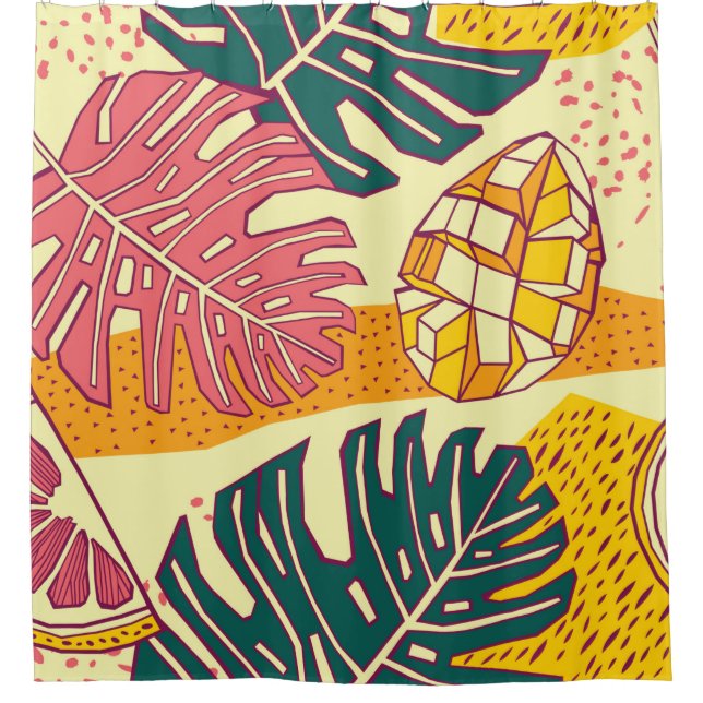 Rideaux De Douche Fruits tropicaux, design motif (Devant)