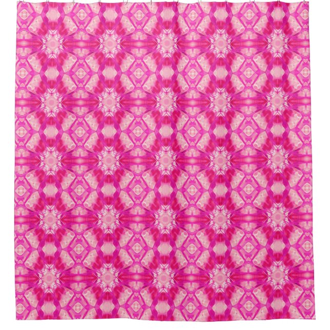 Rideaux De Douche Fuchsia et Pastel Pink Tie Dye Motif (Devant)