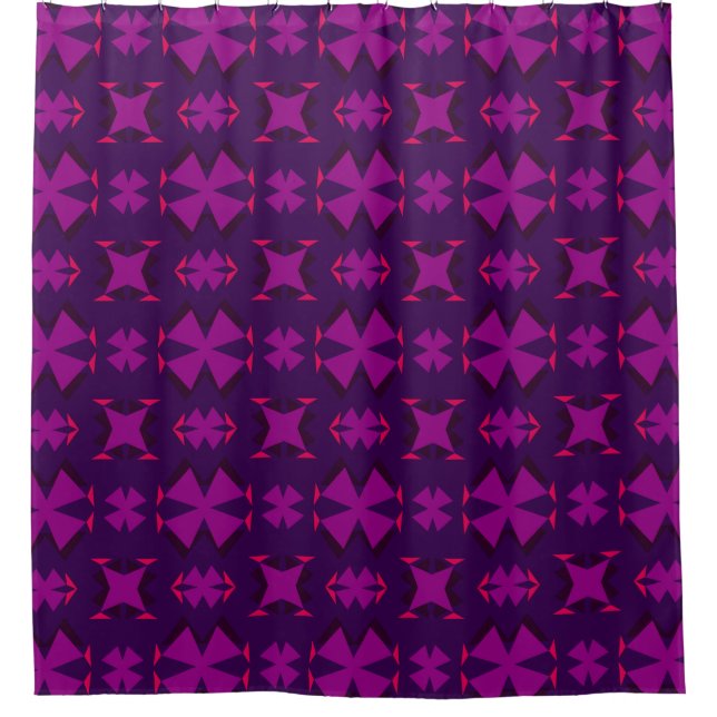 Rideaux De Douche Fuchsia Geotech: A Vibrant Abstract Geometric Text (Devant)
