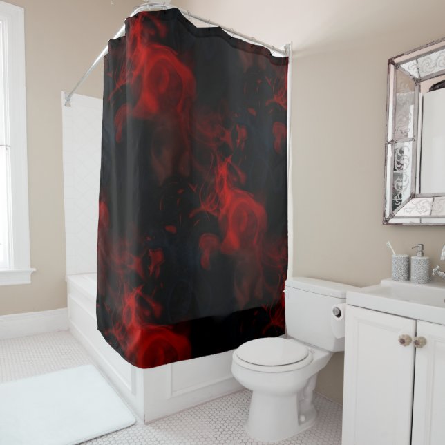 Rideaux De Douche fumée rouge (En situation)