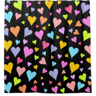 Rideaux De Douche Fun, Loving, Colorful Heart Pattern