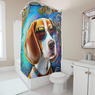 Rideaux De Douche Funky Retro Beagle