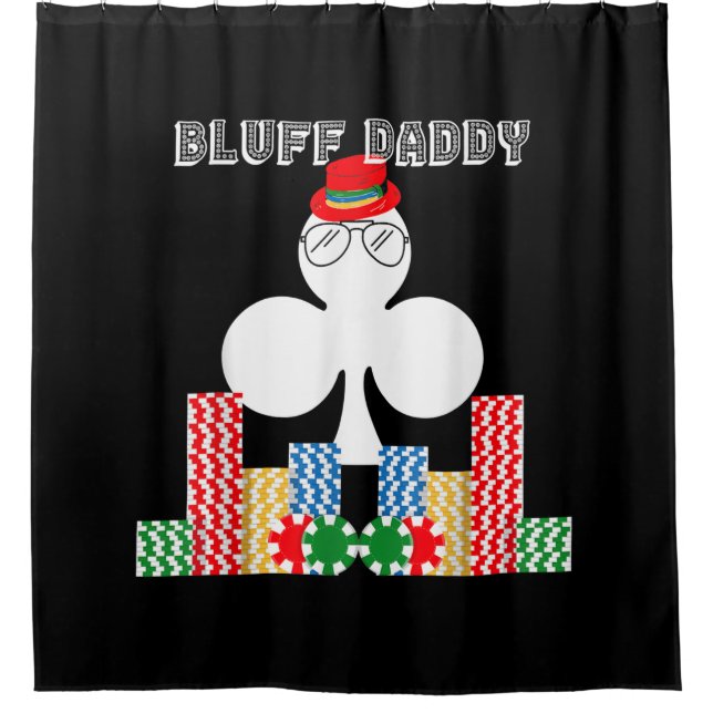 Rideaux De Douche Funny Bluff Daddy Poker Casino Jeu Texas (Devant)