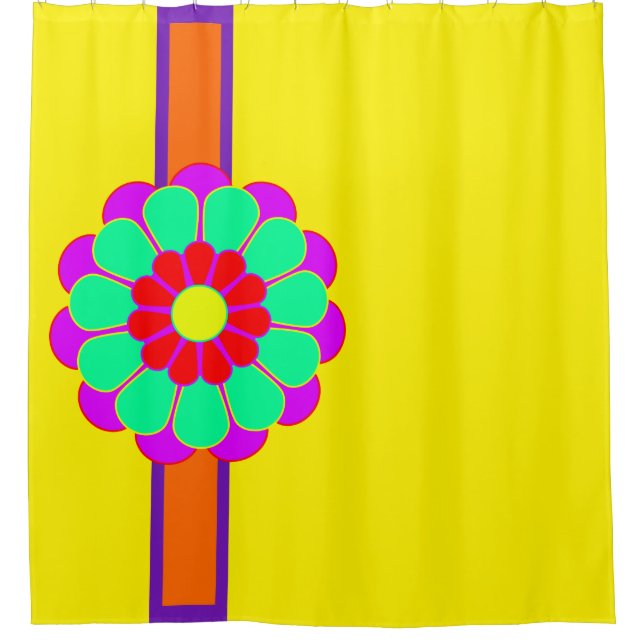 Rideaux De Douche Funny Flower Power Bloom I + votre backgr. & idée (Devant)