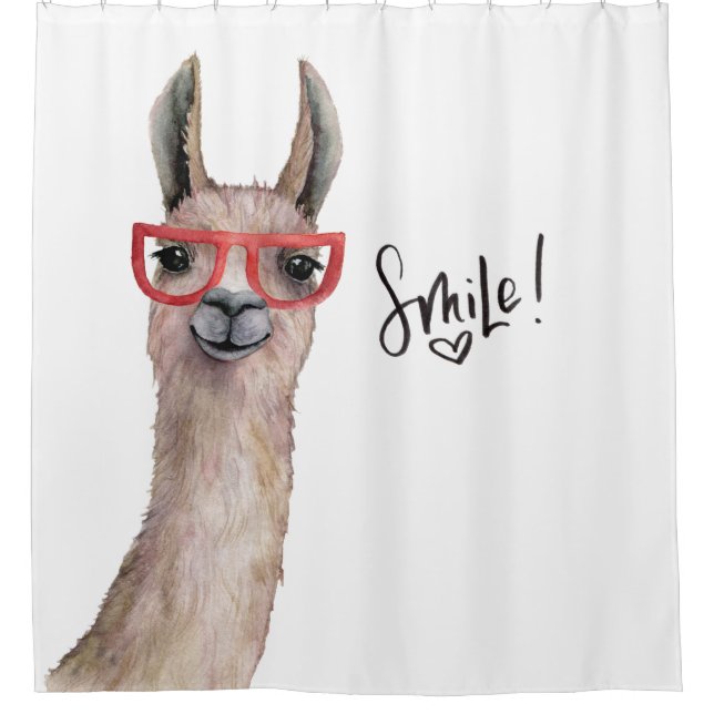 Rideaux De Douche Funny Llama Smile Inspiration (Devant)