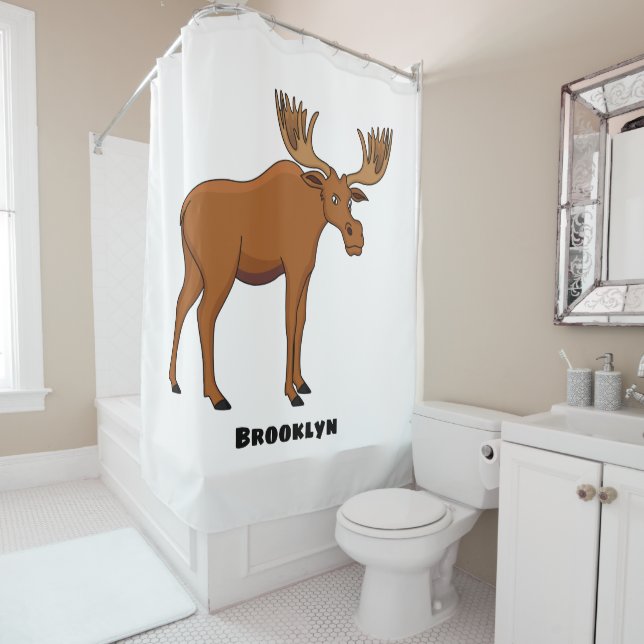 Rideaux De Douche Funny moose (En situation)