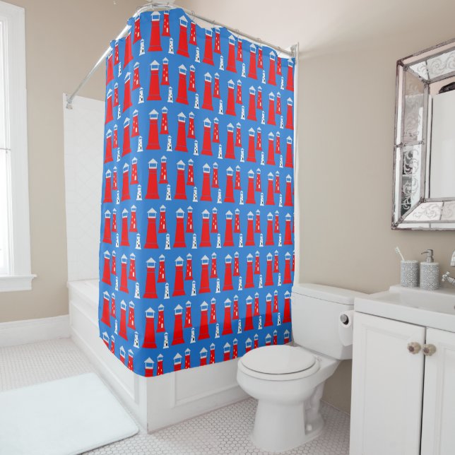 Rideaux De Douche Funny Motif phare (En situation)