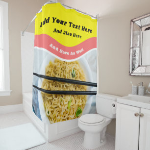 Rideaux De Douche Funny Ramen Noodles Paquet Message personnalisé