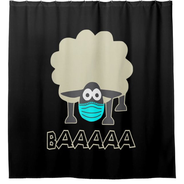 Rideaux De Douche Funny Sheep With Face Mask | Sheeple Venin (Devant)