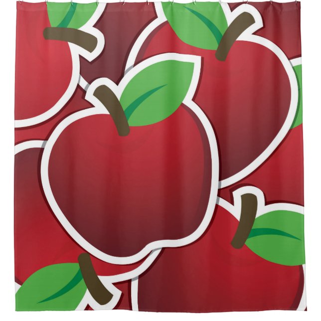 Rideaux De Douche Funy red apples (Devant)