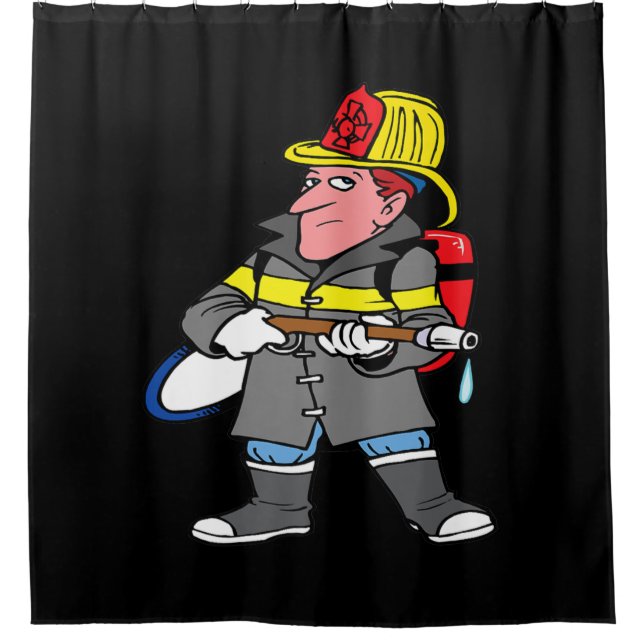 Rideaux De Douche Futur Pompier Hose Veste et Secourt casque (Devant)