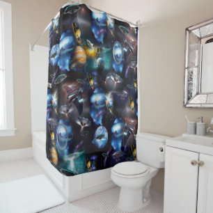 Rideaux De Douche Galaxie visiteurs dans l'espace