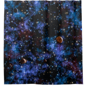 Rideaux De Douche Galaxies colorées, étoiles et planètes