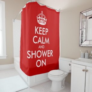 Rideaux De Douche Gardez le calme et la douche allumés (ou personnal