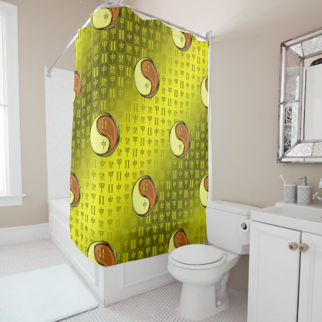Rideaux De Douche Gémeaux & Singe de Bois (En situation)