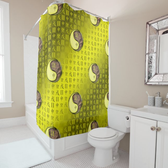 Rideaux De Douche Gémeaux & Singe de Terre (En situation)