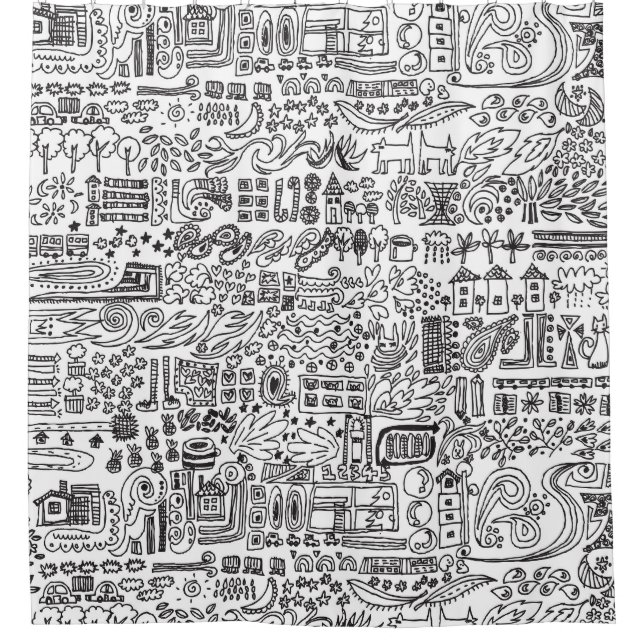 Rideaux De Douche Geo design abstrait motif. (Devant)