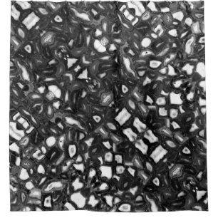 Rideaux De Douche Géode des agates Abstraites en noir blanc