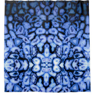 Rideaux De Douche Géodes Agate Quartz Bleu