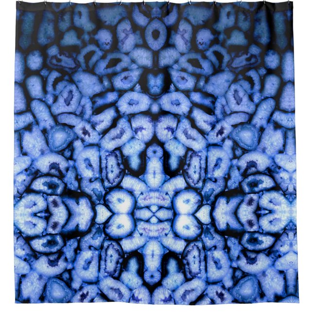 Rideaux De Douche Géodes Agate Quartz Bleu (Devant)