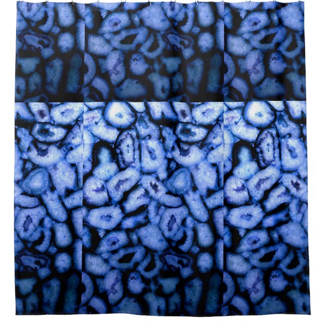 Rideaux De Douche Géodes Agate Quartz Bleu (Devant)