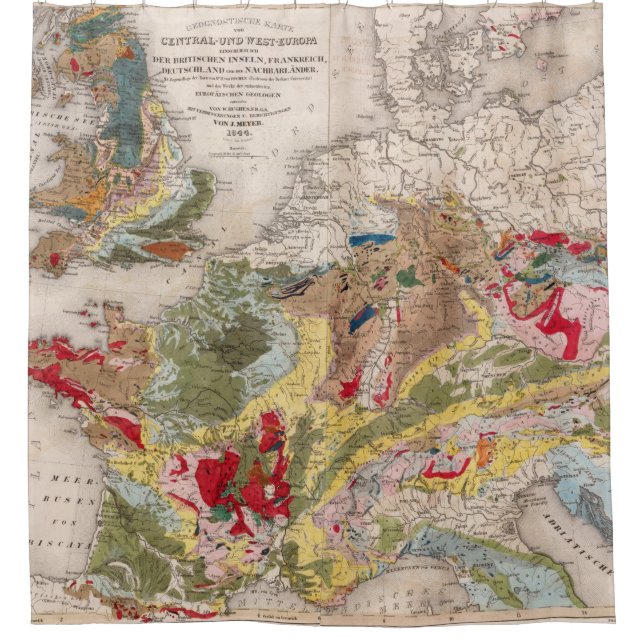 Rideaux De Douche Géologie de l'Europe (Devant)