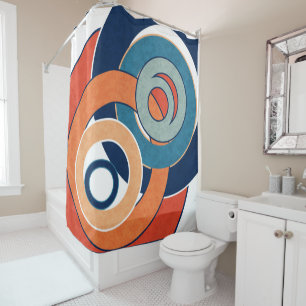 Rideaux De Douche Géomètre de paysage artistique minimaliste moderne