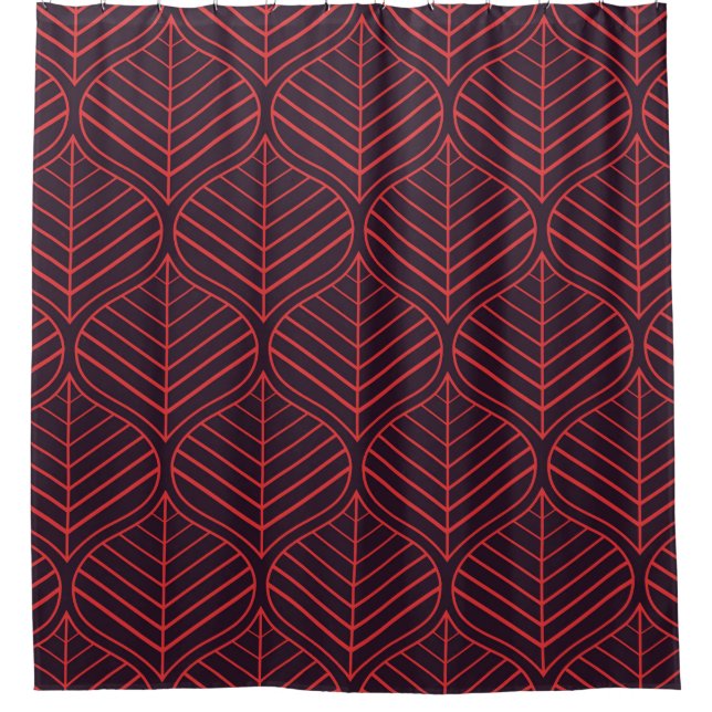 Rideaux De Douche Geometric leaves seamless pattern. Abstract textur (Devant)