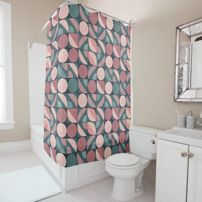 Rideaux De Douche Geometric Pattern Shower Curtain (En situation)