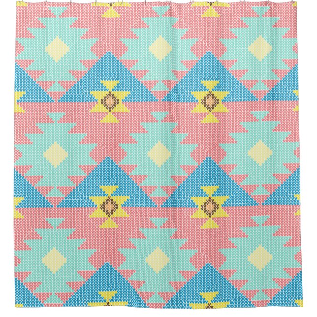 Rideaux De Douche Geometric seamless pattern design,  home decor ide (Devant)