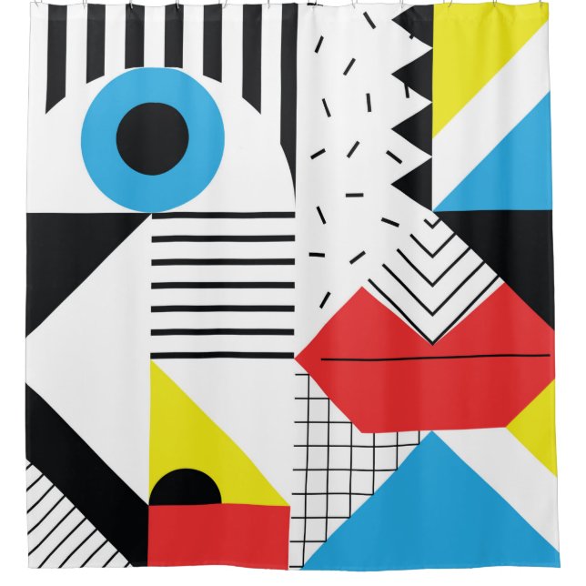 Rideaux De Douche Geometric seamless pattern with abstract shapes (Devant)