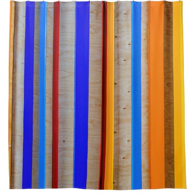 Rideaux De Douche Géométrie Acier Et Bois (Devant)