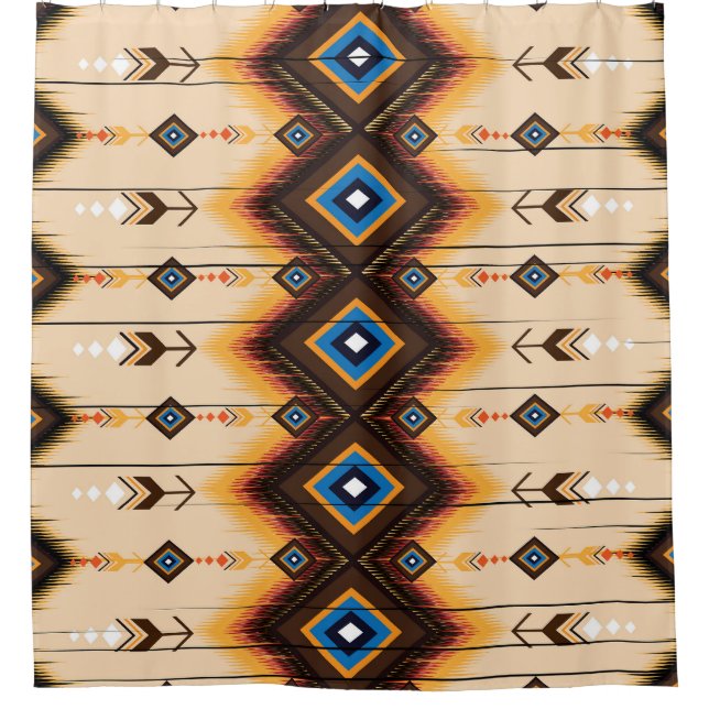 Rideaux De Douche Géométrie ethnique : conception motif abstraite. (Devant)