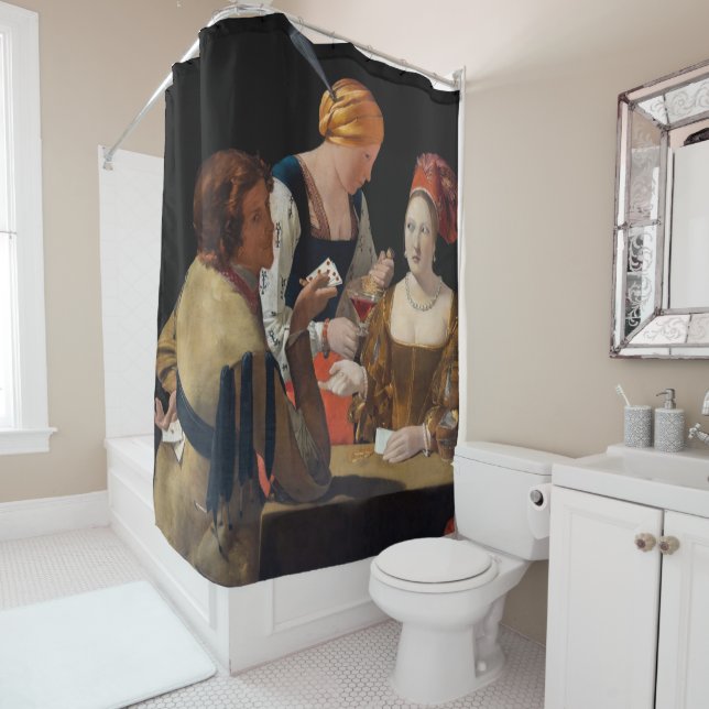 Rideaux De Douche Georges de la Tour - Cheat avec l'As des Diamants (En situation)