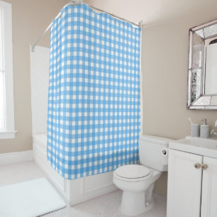 Rideaux De Douche Gingham bleu ciel