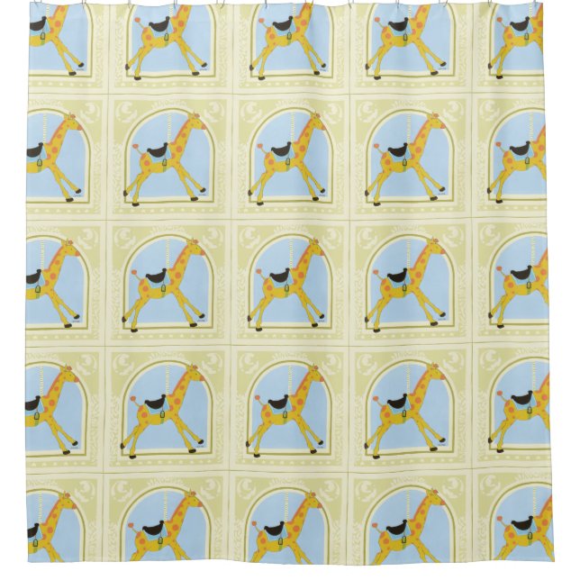 Rideaux De Douche Giraffe de carrousel par Juin Erica Vess (Devant)